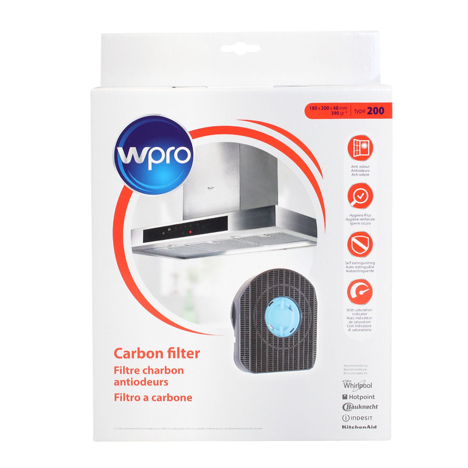Filtre à Charbon Actif 200 Mm - Pour Filtre à Air, Hydroponie, Atelier, Suppression Odeurs